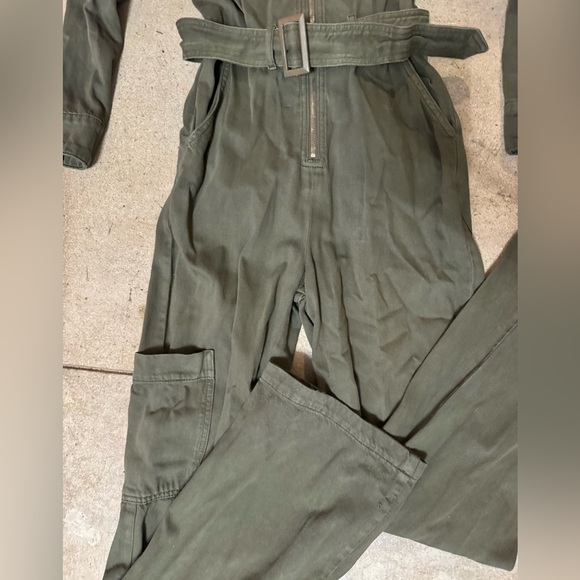 Reformation Jeans Utility Jumpsuit Army Green - Picture 3 of 6